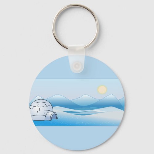 Arctic Igloo Blue Keychain