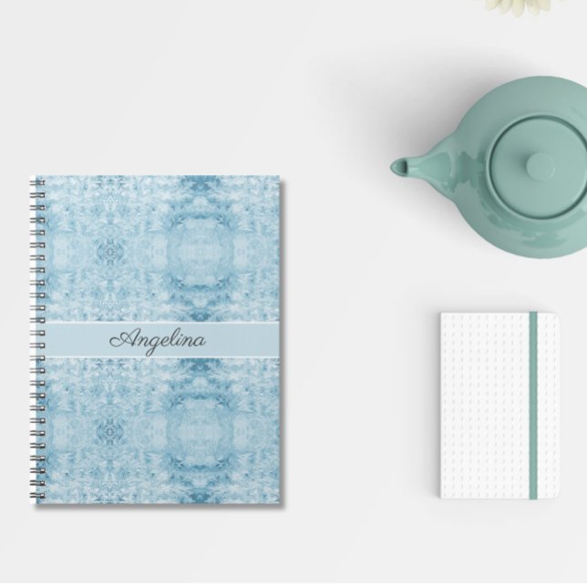 Arctic Inspiration | Blue & White Feather Pattern Notebook (Creator Uploaded)
