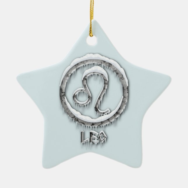 Arctic Leo Ceramic Ornament (Front)