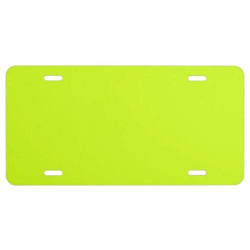 Arctic lime solid color  license plate