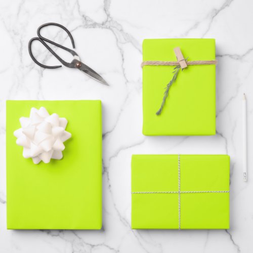 Arctic lime (solid color) wrapping paper sheets