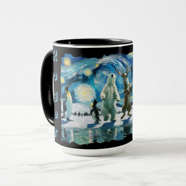 "Arctic Line Dance" Customizable  Mug (Front Left)
