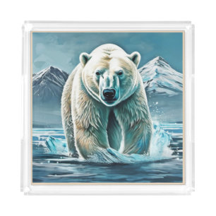 Arctic Majesty: Best Polar Bear Paint Art Acrylic Tray