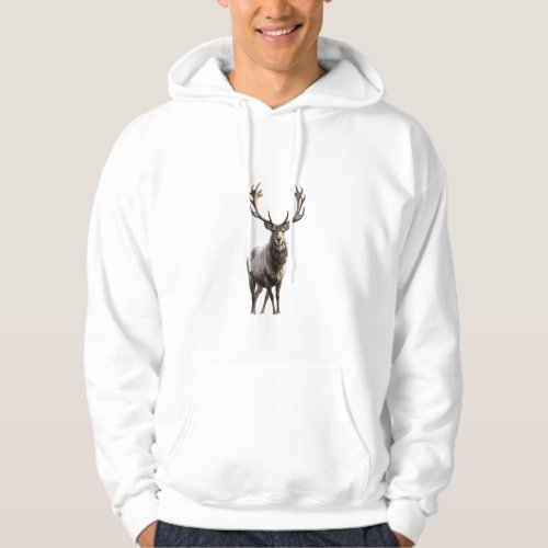 Arctic Majesty Caribou in Winter Hoodie