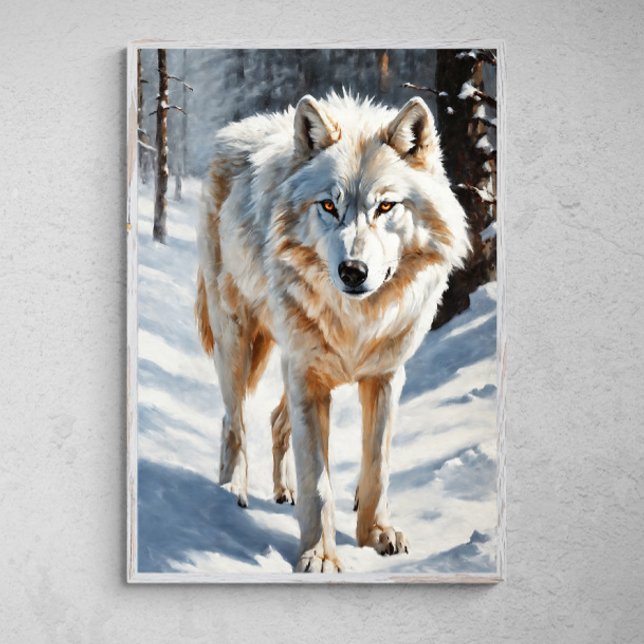 Arctic Majesty: White Wolf in the Snow Poster (Creator Uploaded)