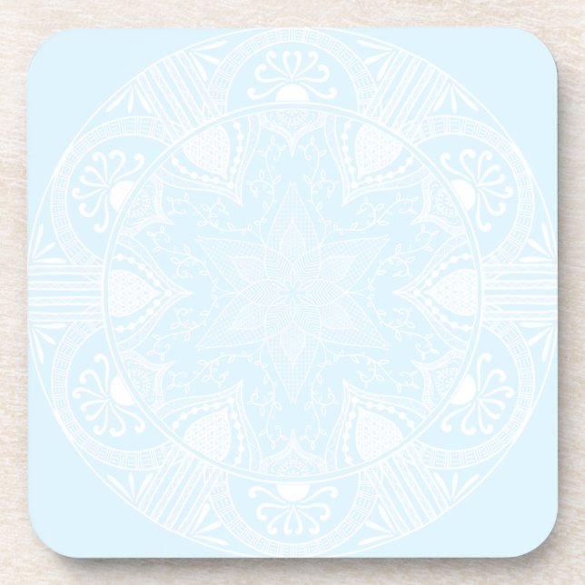 Arctic Mandala Beverage Coaster (Front)
