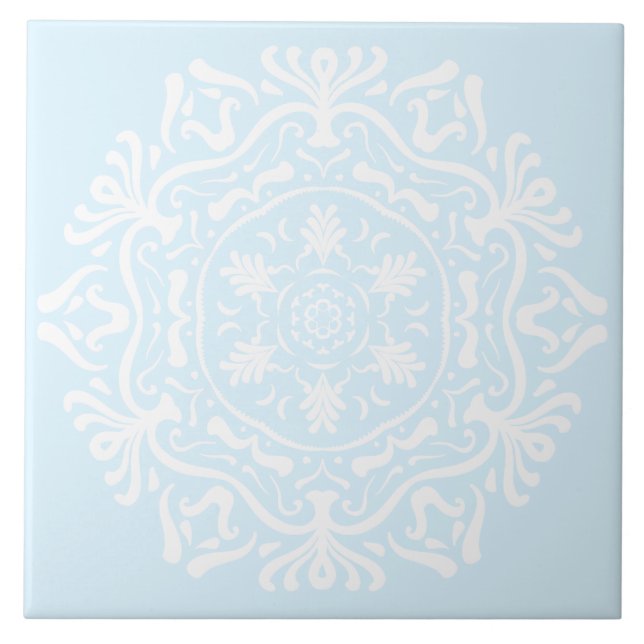 Arctic Mandala Ceramic Tile (Front)