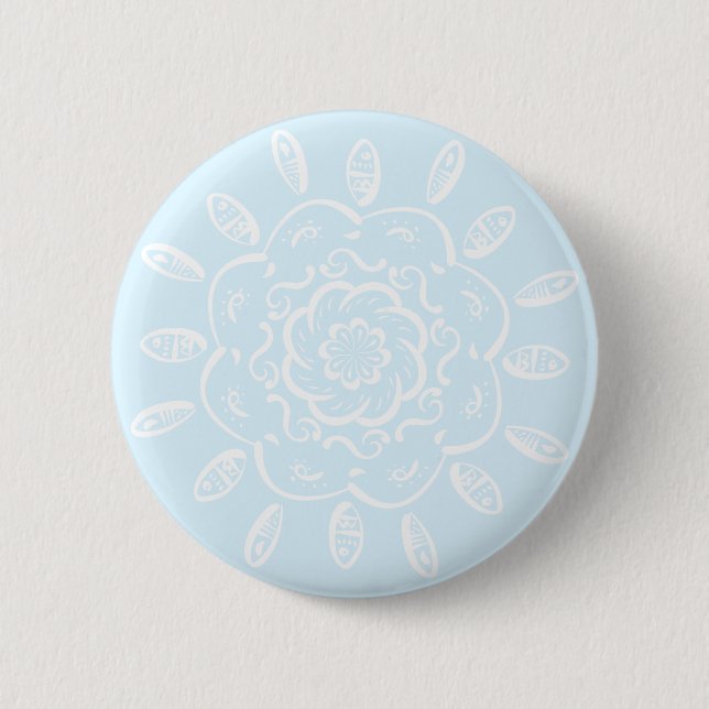 Arctic Mandala Pinback Button (Front)