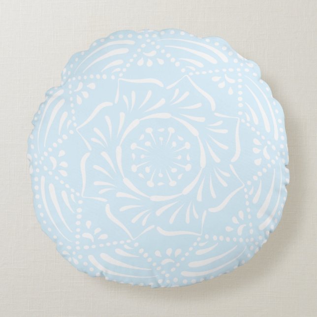 Arctic Mandala Round Pillow (Front)