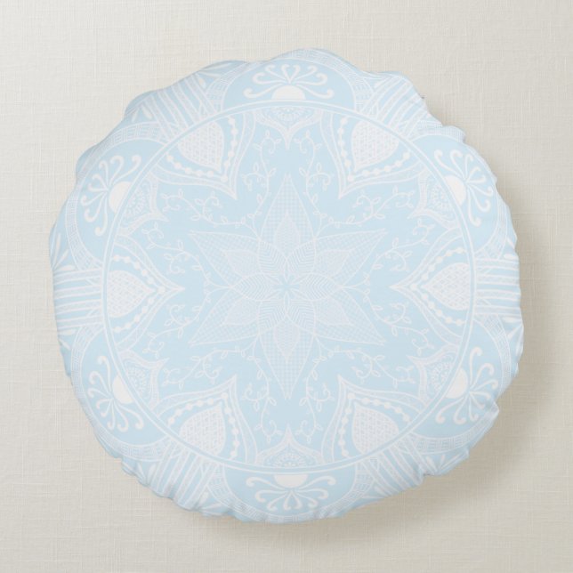 Arctic Mandala Round Pillow (Back)