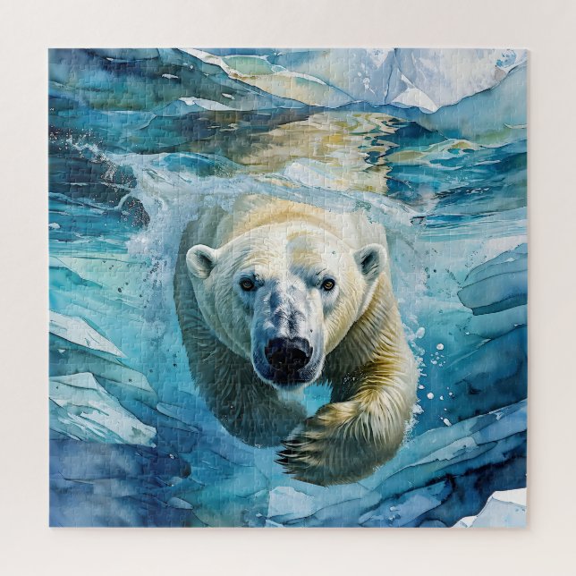 Arctic Mirage: The Swimming Monarch Jigsaw Puzzle (Vertical)