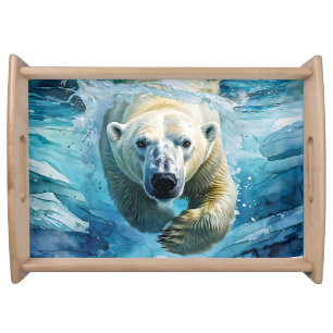 Arctic Mirage: The Swimming Monarch Serving Tray