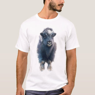 Arctic Musk Ox Calf Illustration Men T-Shirt
