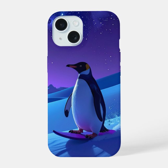 Arctic Night Penguin Iphone Case (Back)