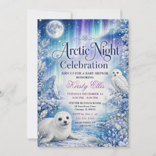 Arctic Night Winter Baby Shower Invitation