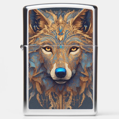 Arctic Night Wolf Zippo Lighter