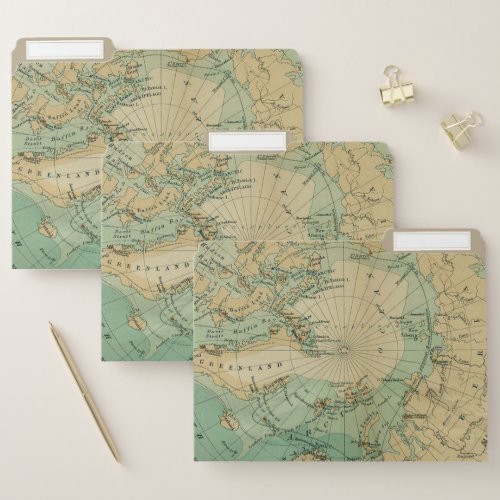 Arctic Ocean Map Durable File Folder