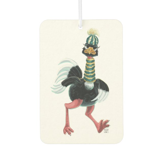Arctic Ostrich on the Run Air Freshener (Front)