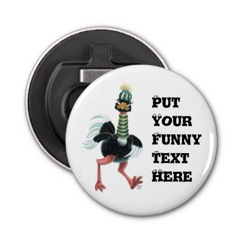 Arctic Ostrich on the Run Bottle Opener