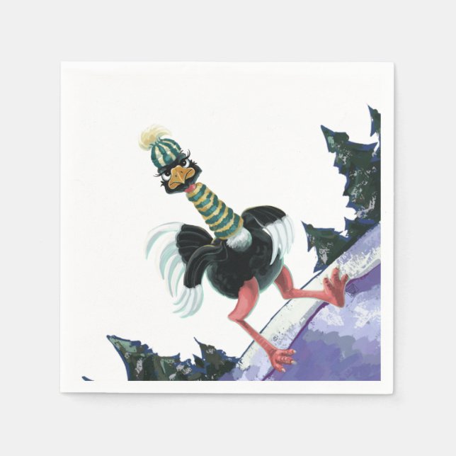 Arctic Ostrich on the Run Napkins (Front)