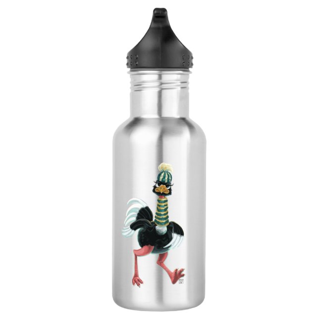 Arctic Ostrich on the Run Stainless Steel Water Bottle (Right)