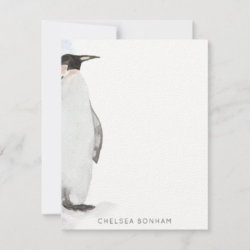 Arctic Penguin Watercolor Note Card