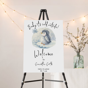 Arctic Penguin Welcome baby shower Foam Board