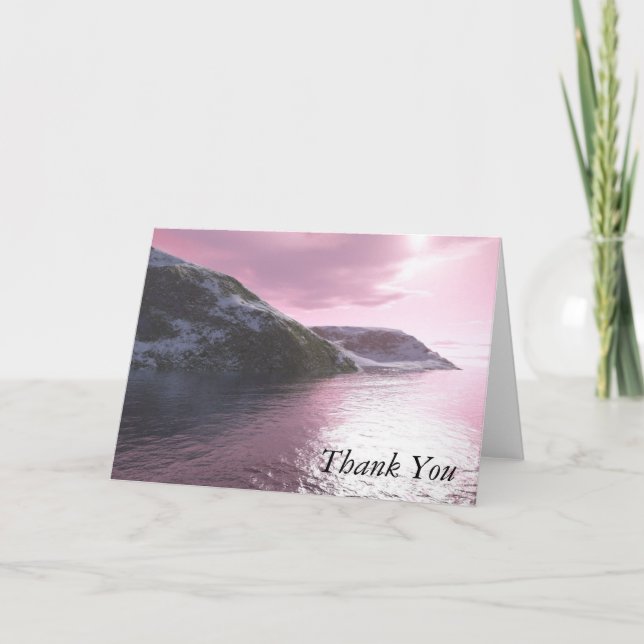 Arctic Pink Sunrise Thank You Note by Tamara Ward (Front)