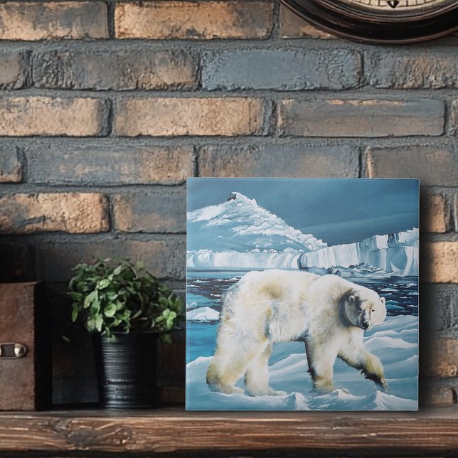 Arctic Polar Bear Blue Ceramic Tile (Creator Uploaded)