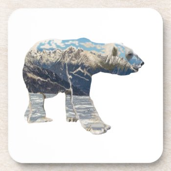 Arctic Polar Bear Coaster by PugWiggles at Zazzle