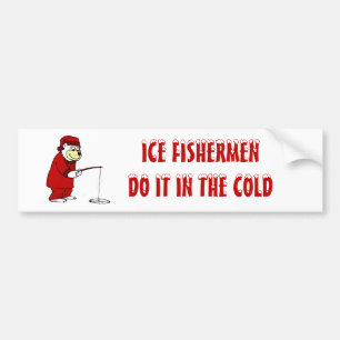 Arctic Polar Bear Funny Ice Fishing Bumper Sticker