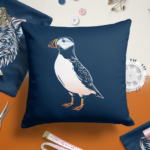 Arctic Puffin Pillow  Puffin Throw Pillow