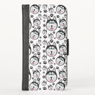 Arctic Puppy Siberian Husky Big Sled Dog iPhone X Wallet Case