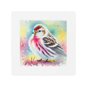 Arctic redpoll 211024AREF151 - Watercolor Metal Print