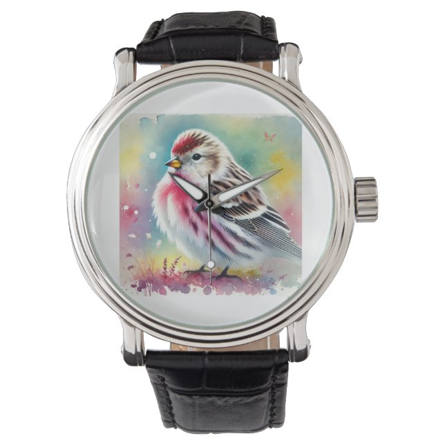 Arctic redpoll 211024AREF151 - Watercolor Watch (Front)