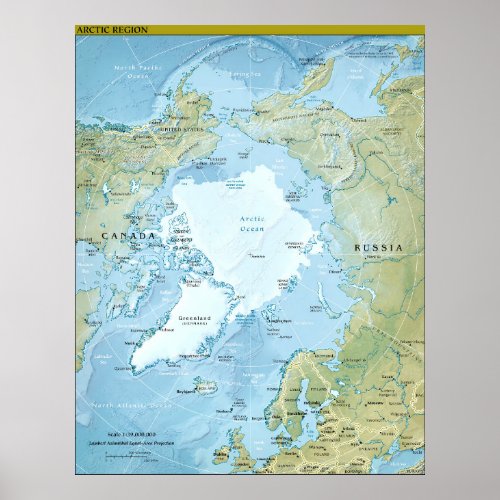 Arctic Region Map Poster