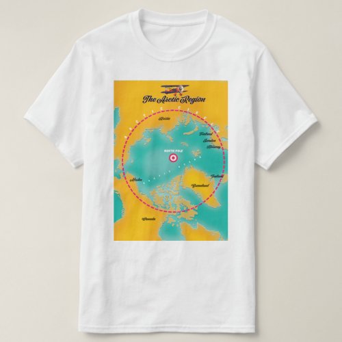Arctic Region north pole map T_Shirt