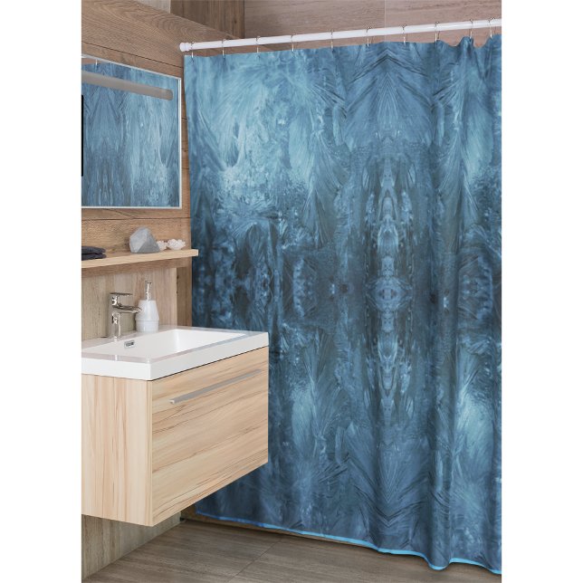 Arctic Sanctuary | Psychedelic Ice Crystalline Shower Curtain (Creator Uploaded)