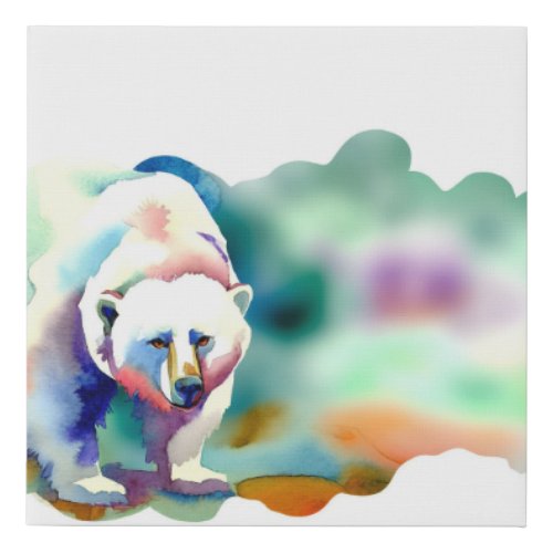 Arctic Sea Bear AREF1417 _ Watercolor Faux Canvas Print