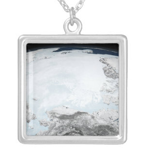 Arctic sea ice 2 silver plated necklace