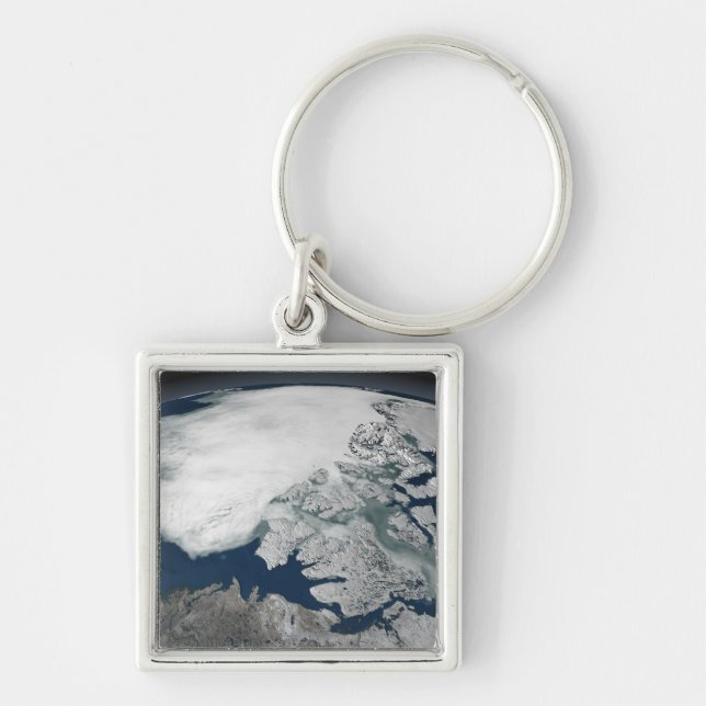 Arctic sea ice above North America Keychain (Front)