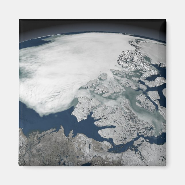 Arctic sea ice above North America Magnet (Front)