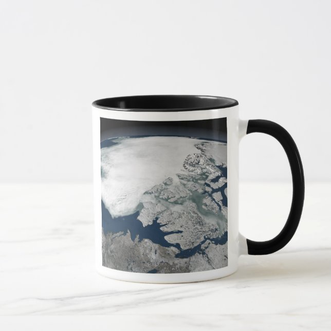Arctic sea ice above North America Mug (Right)
