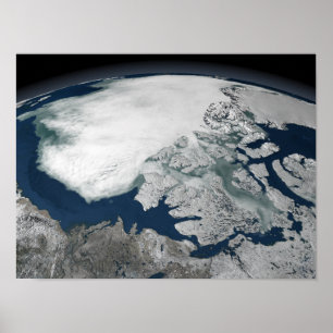 Arctic sea ice above North America Poster