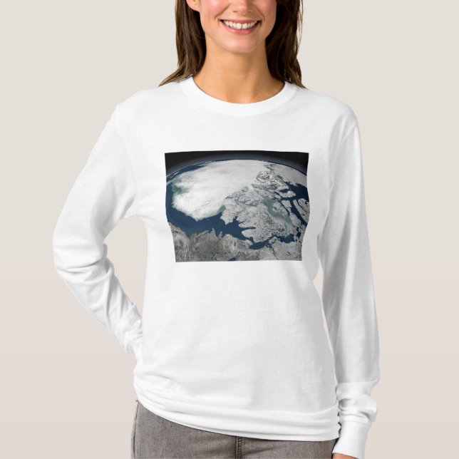 Arctic sea ice above North America T-Shirt (Front)