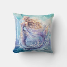 Arctic Serenade- Mermaid Throw Pillow
