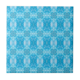 Arctic sky blue geometric pattern ceramic tile