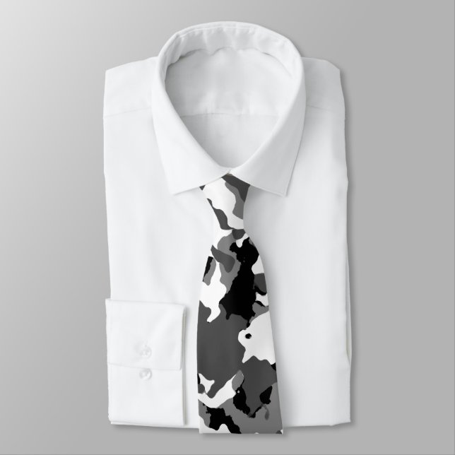 Arctic Snow Camo Neck Tie (Tied)