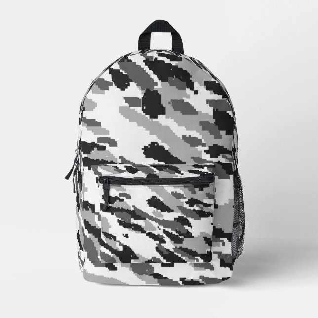 Arctic Snow Camouflage Printed Backpack (Front)