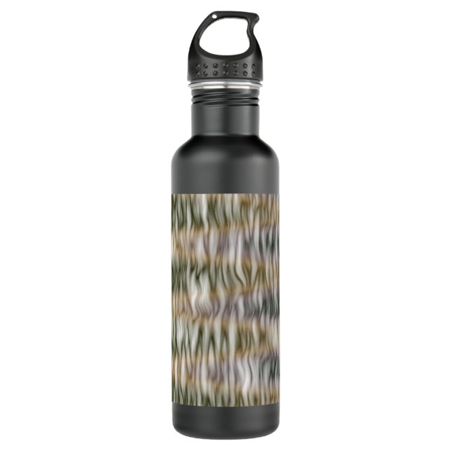 Arctic Snow Leopard Camo Stainless Steel Water Bottle (Front)